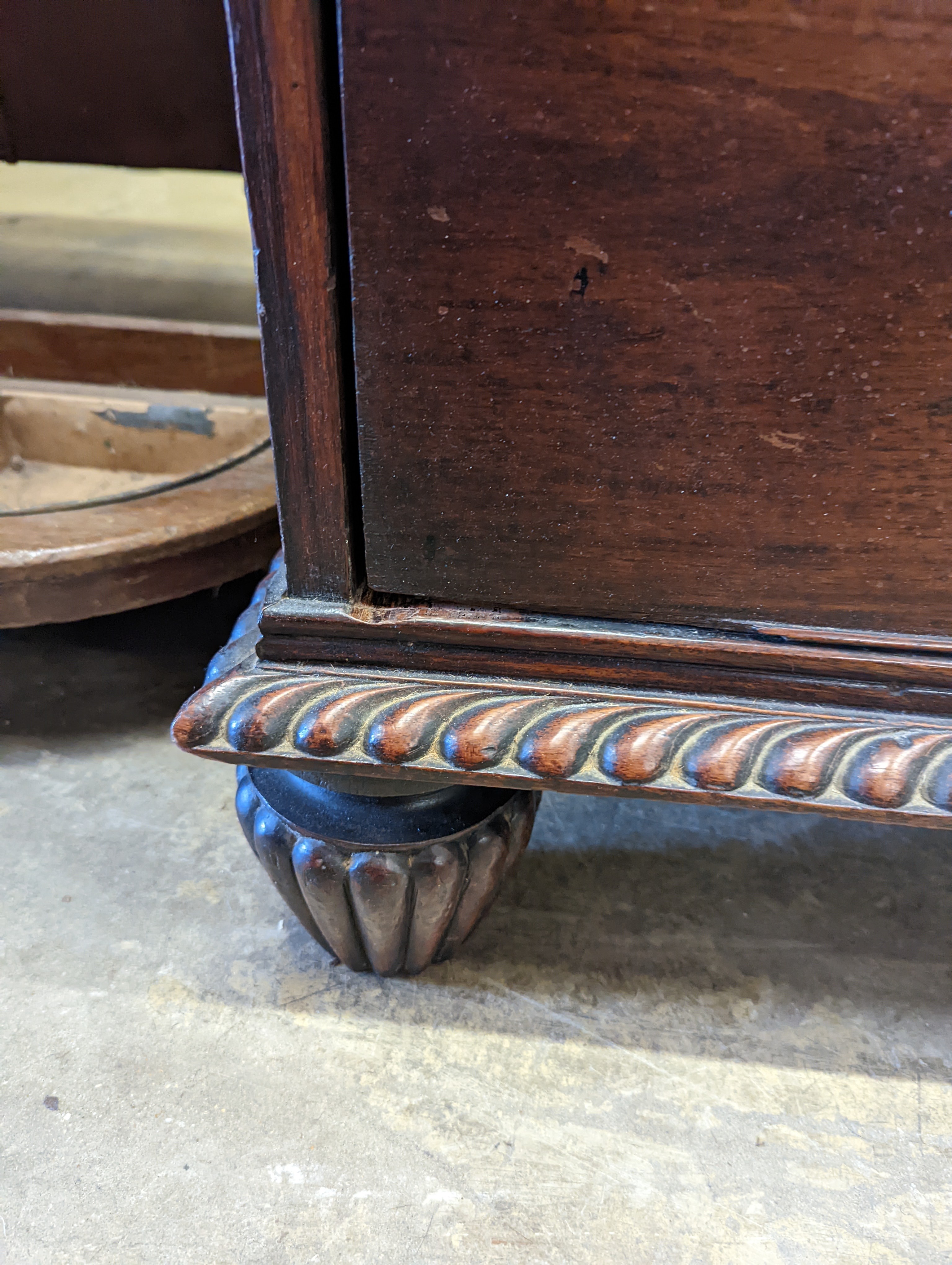 A 19th century Anglo-Indian padouk two-part chest, width 112cm, depth 49cm, height 121cm